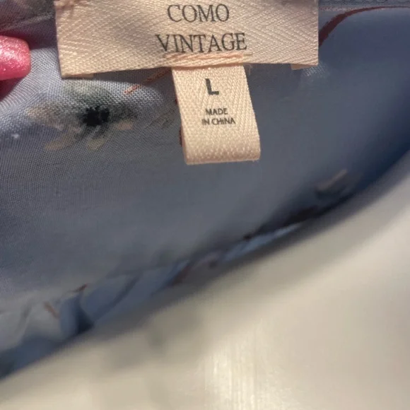 Como Vintage Women's Floral Boho Short Sleeve Top - Picture 3 of 9